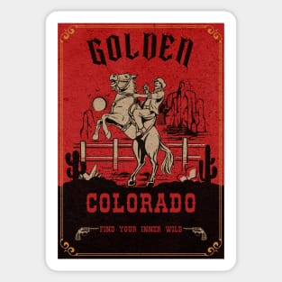 Golden Colorado wild west town Sticker